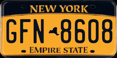 NY license plate GFN8608