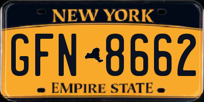 NY license plate GFN8662