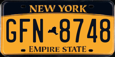 NY license plate GFN8748