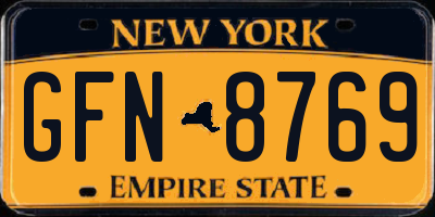 NY license plate GFN8769