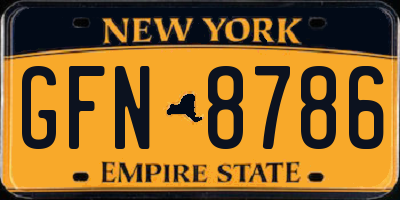 NY license plate GFN8786