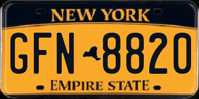 NY license plate GFN8820