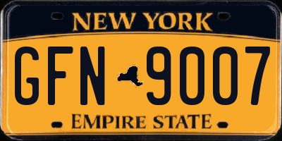 NY license plate GFN9007