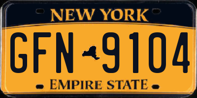 NY license plate GFN9104
