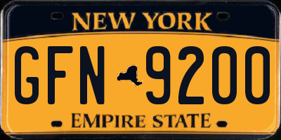 NY license plate GFN9200