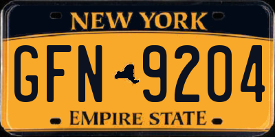 NY license plate GFN9204