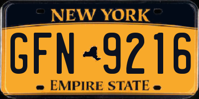 NY license plate GFN9216