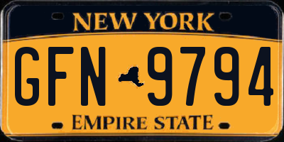 NY license plate GFN9794