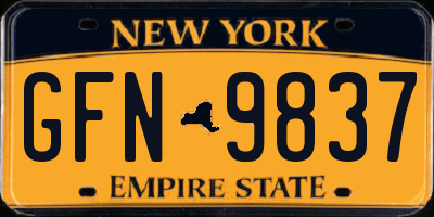NY license plate GFN9837