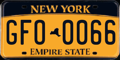 NY license plate GFO0066