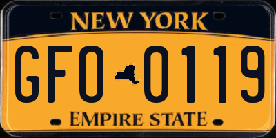 NY license plate GFO0119