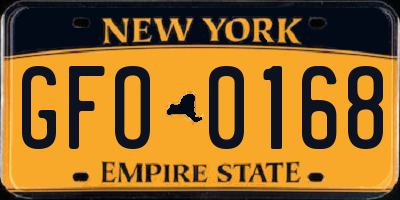 NY license plate GFO0168