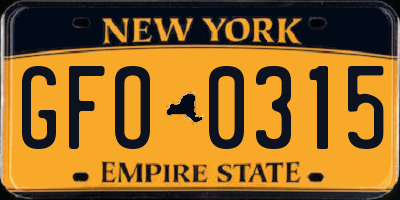 NY license plate GFO0315