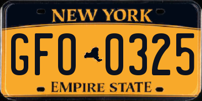 NY license plate GFO0325
