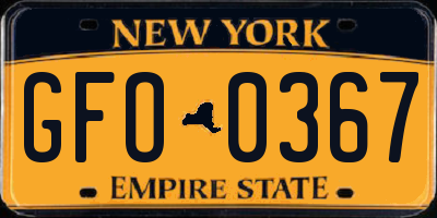 NY license plate GFO0367