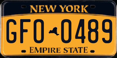NY license plate GFO0489