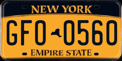 NY license plate GFO0560