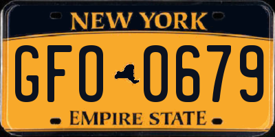 NY license plate GFO0679