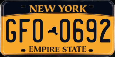 NY license plate GFO0692