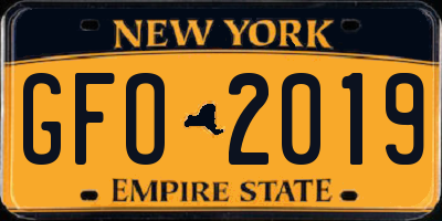 NY license plate GFO2019