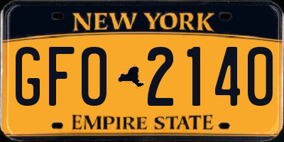 NY license plate GFO2140