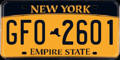 NY license plate GFO2601