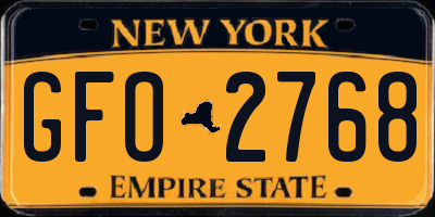 NY license plate GFO2768