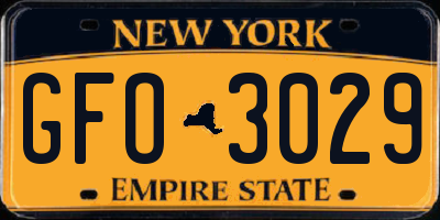 NY license plate GFO3029