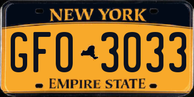 NY license plate GFO3033