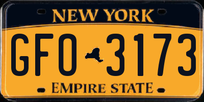 NY license plate GFO3173