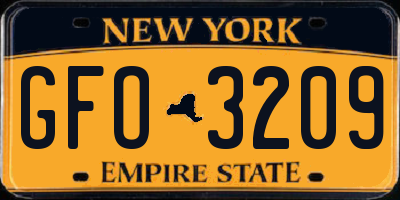 NY license plate GFO3209