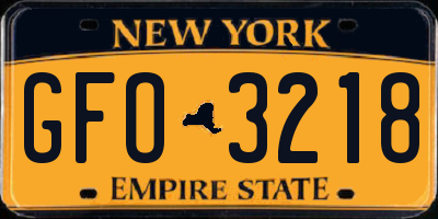 NY license plate GFO3218