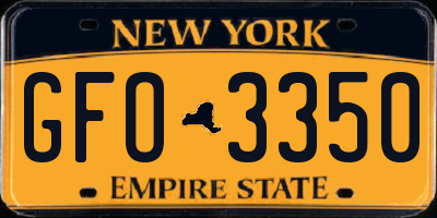 NY license plate GFO3350