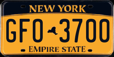 NY license plate GFO3700