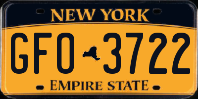 NY license plate GFO3722