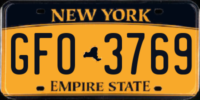NY license plate GFO3769