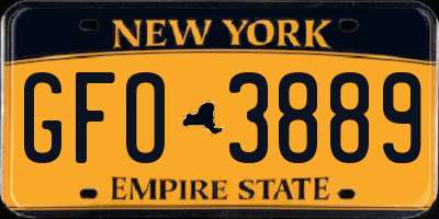 NY license plate GFO3889