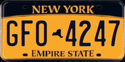 NY license plate GFO4247