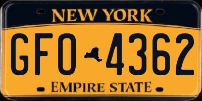 NY license plate GFO4362