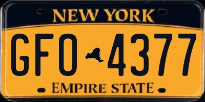 NY license plate GFO4377