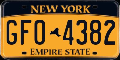 NY license plate GFO4382