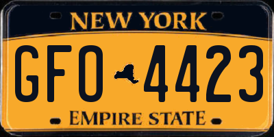 NY license plate GFO4423