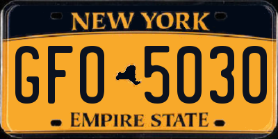 NY license plate GFO5030