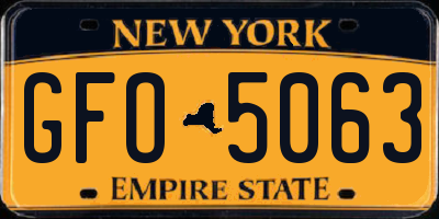 NY license plate GFO5063