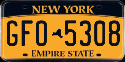 NY license plate GFO5308