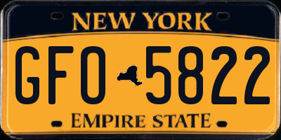 NY license plate GFO5822