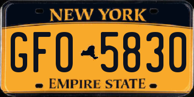 NY license plate GFO5830