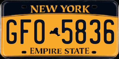 NY license plate GFO5836