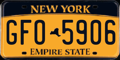 NY license plate GFO5906