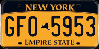 NY license plate GFO5953